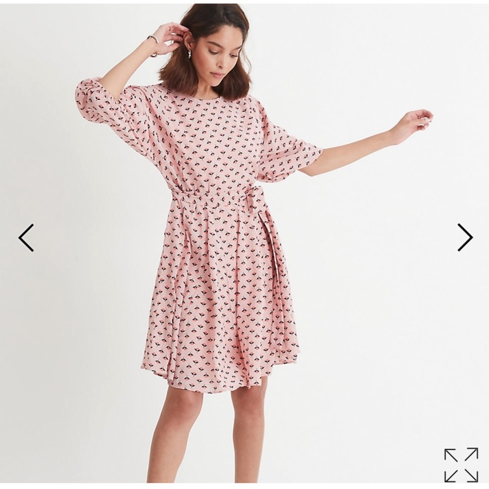 Floral Belted Swirl Dress